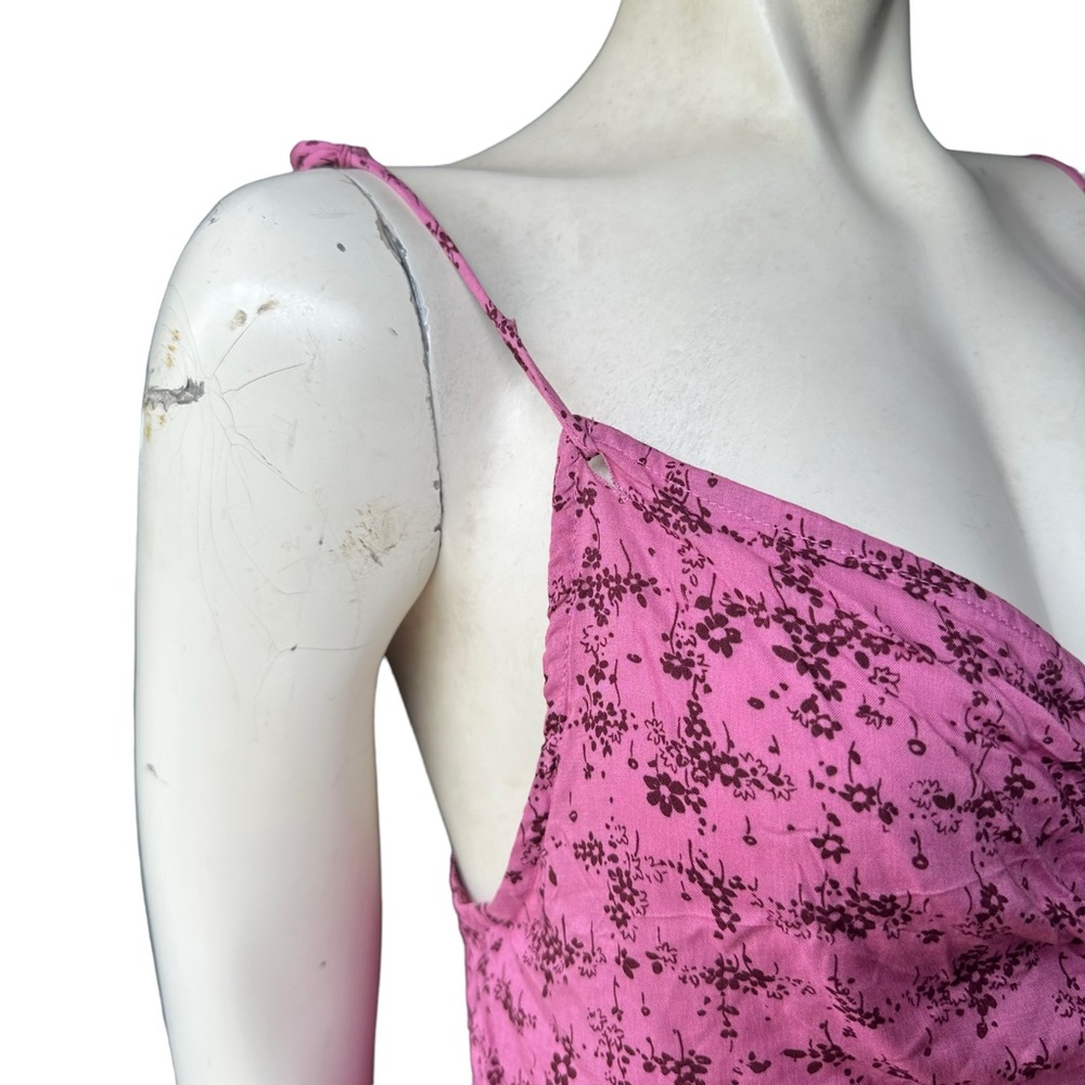 Free People Intimately "Caught Up" Pink Floral Dainty Coquette Mini Dress Medium - Picture 6 of 9